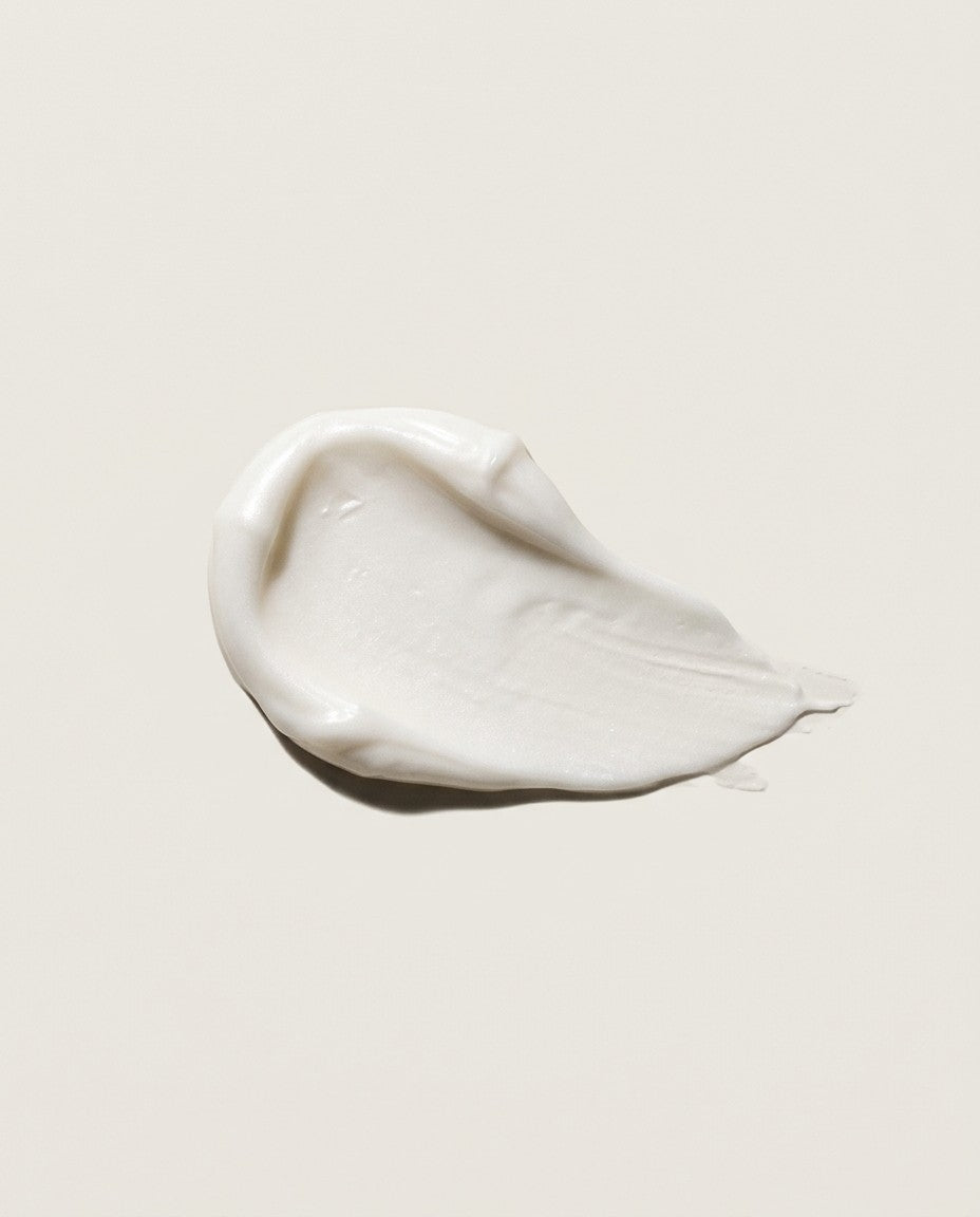 Ruby Claire GlowRise Moisturizer texture swatch, rich white cream