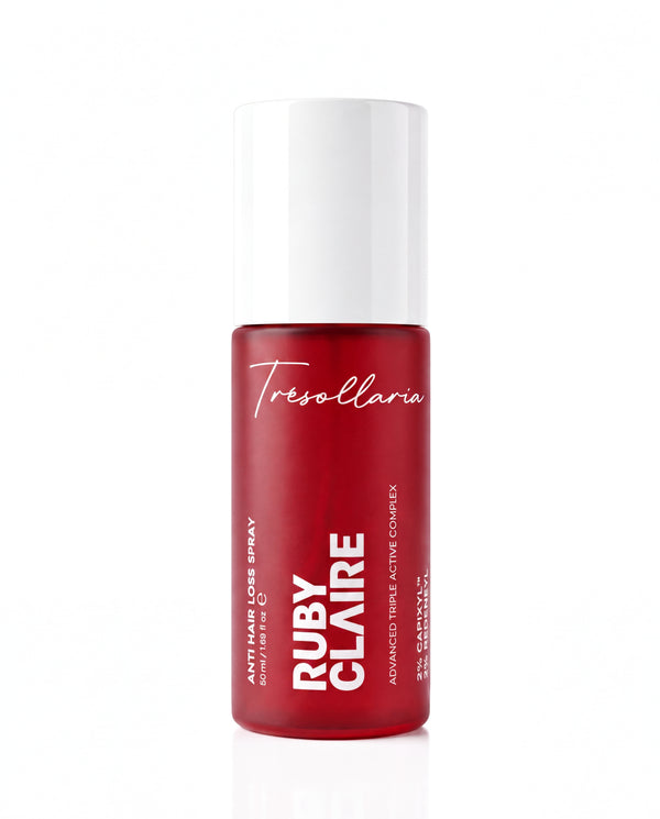 Ruby Claire Anti Hair Loss Spray 50 ml deep red frosted glass bottle