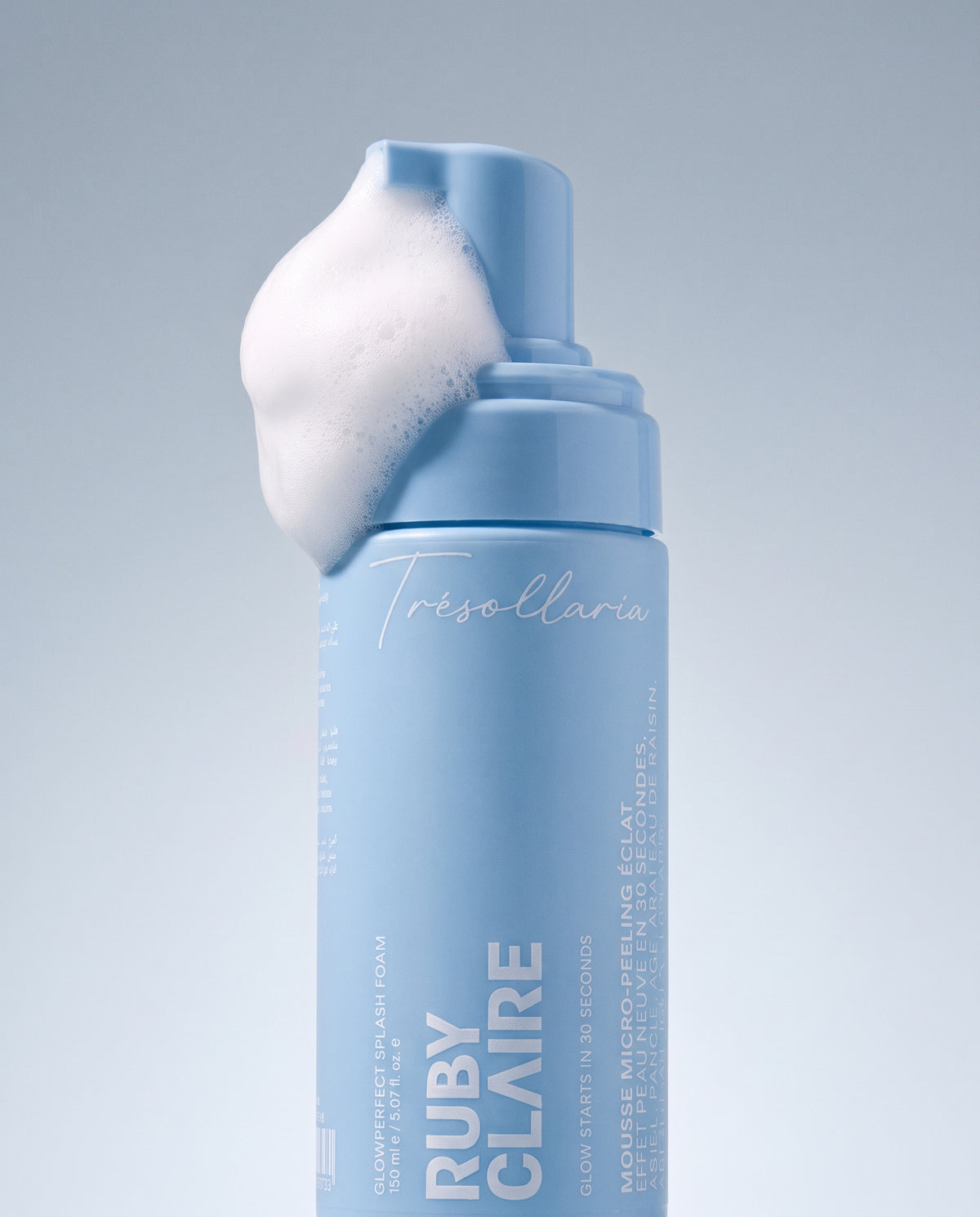 Ruby Claire GlowPerfect Splash Foam bottle with white mousse on the pump