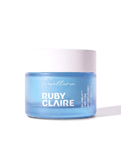 Ruby Claire GlowUp Peptide Moisturizer 50 ml blue frosted glass jar