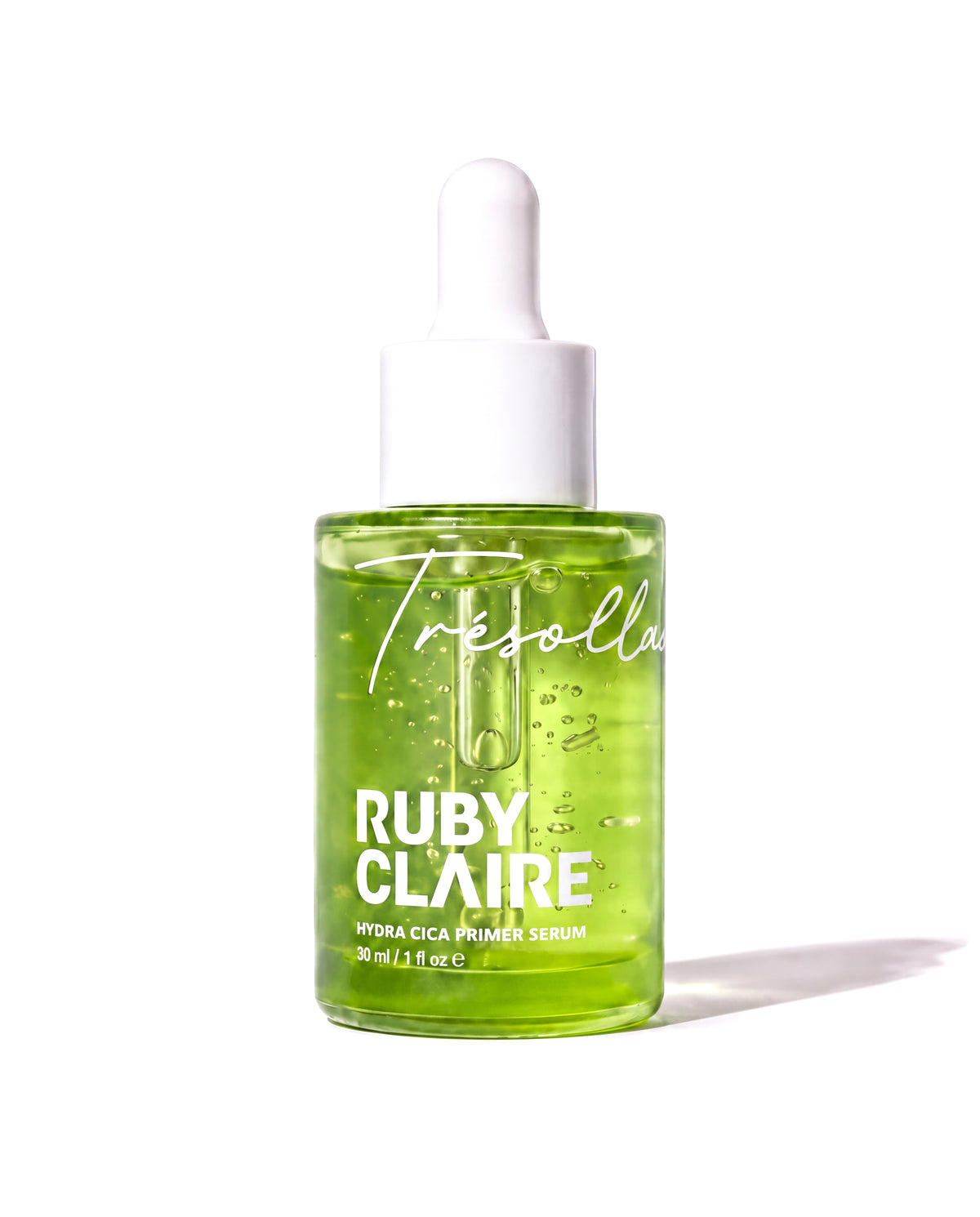 Ruby Claire Hydra Cica Primer Serum 30 ml green glass dropper bottle