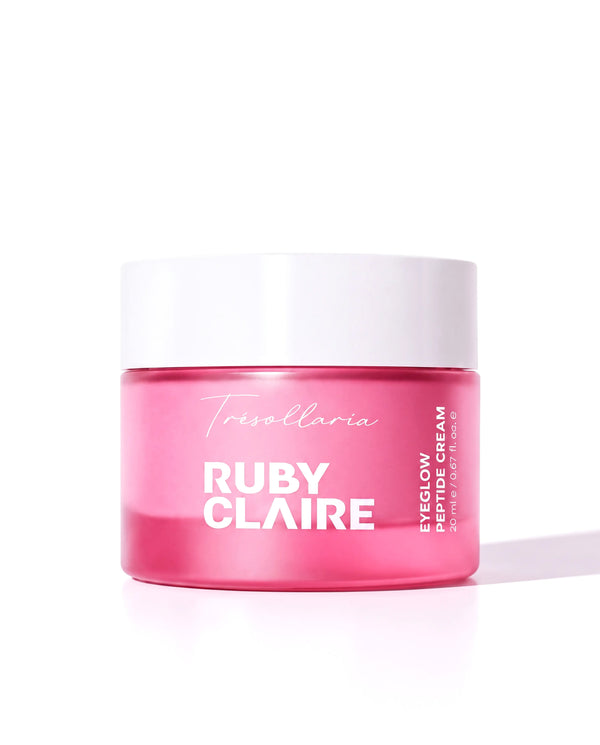 Ruby Claire EyeGlow Peptide Cream jar on white